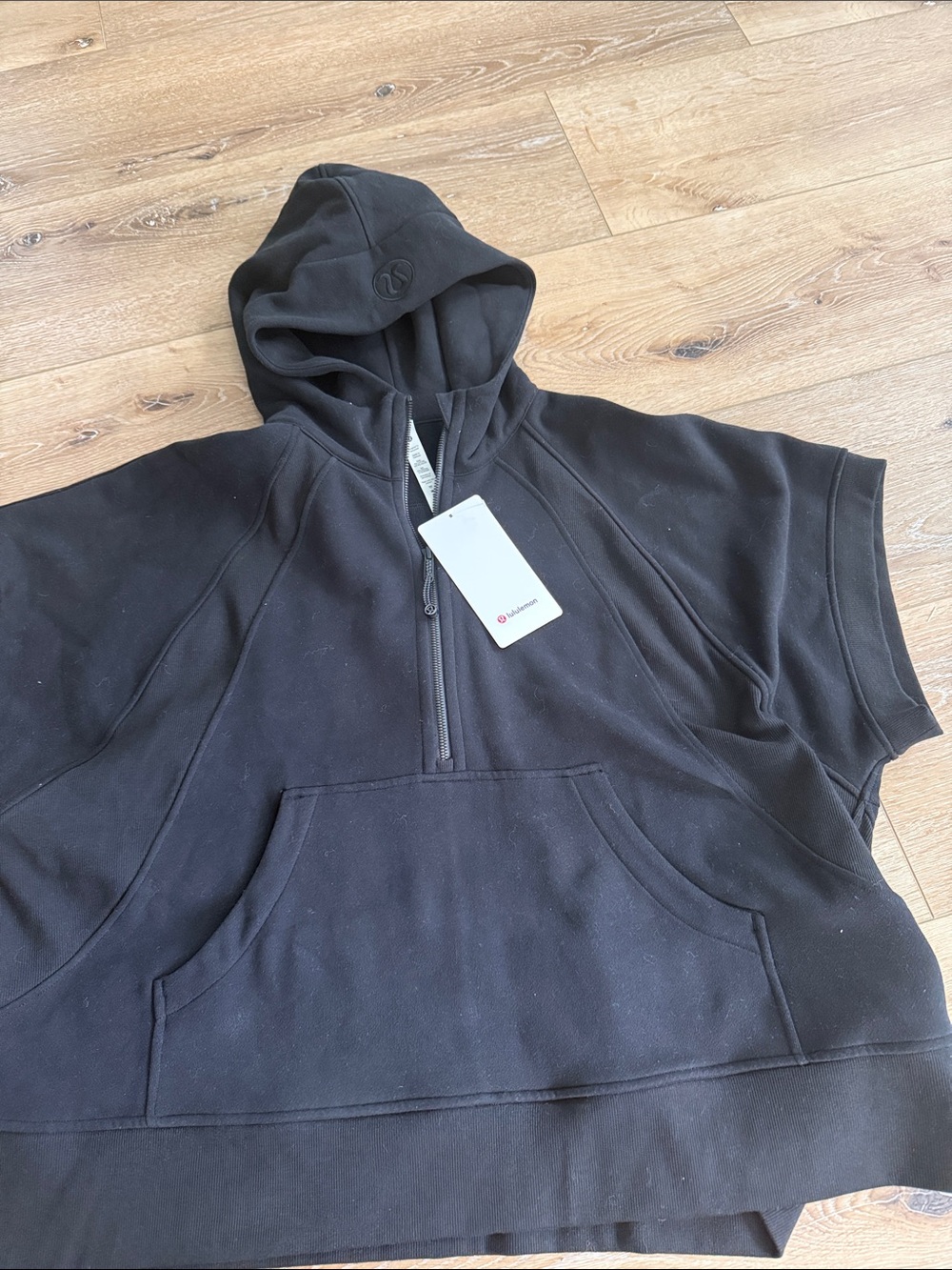 lululemon athletica Women’s 
 Black Half-Zip Short-Sleeve Hoodie